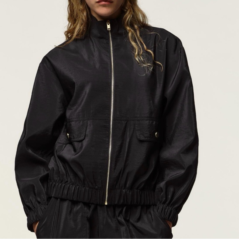 Zara WOMENS HIGH COLLAR BOMBER JACKET Sz Small NWT Streetwear